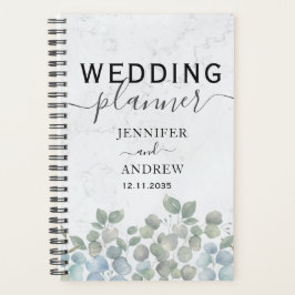 Moderner Eukalyptus Sage Green Wedding Planner Planer