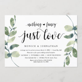 Moderner Eukalyptus, Schwarz, Hochzeitsfeier Party Einladung