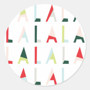Moderner Fa-Lala-Weihnachtsaufkleber Runder Aufkleber