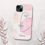 Moderner Face Line Art Individuelle Name Case-Mate iPhone Hülle<br><div class="desc">Dieses moderne, minimalistische und feminine Handy ist mit einer originellen Linie geschmückt, die auf einem pastellfarbenen Hintergrund in Rosatönen zeichne. Passen Sie diese Telefonzelle mit Ihrem Namen an oder machen Sie sie zu einem Monogramm. Ändern Sie mithilfe des Entwurfstools die Textgröße, den Stil oder die Farbe. Wenn wir unsere Kunstwerke...</div>