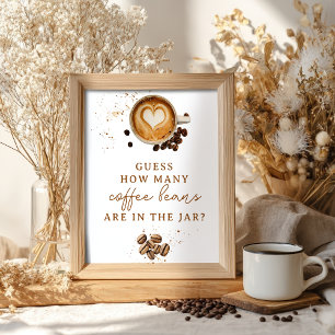 Moderner Fall Wie viele Kaffeebohnen Babydusche Poster