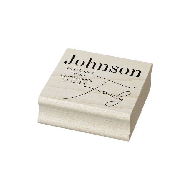 Moderner Familienname und Rücksendeadresse Gummistempel (Stempel)