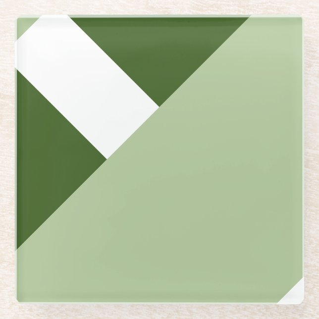 Moderner Farbblock Geo 2 Glasuntersetzer (Vorderseite)