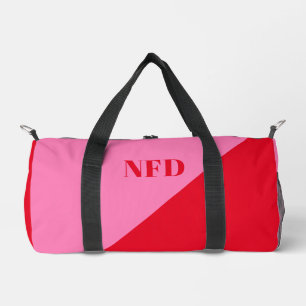 Moderner Farbblock - Heiß rosa und fett rotes Mono Duffle Bag