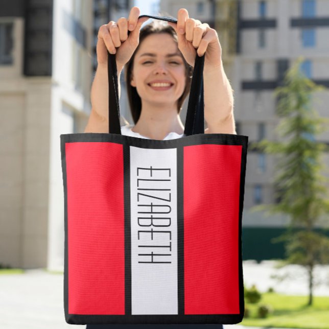 Moderner Farbblock Personalisierter Mit Monogramm  Tasche (Von Creator hochgeladen)