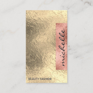 Moderner Farbblock Rose Gold Foil Geometric Visitenkarte