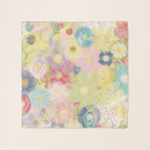 Moderner, farbenfroher Frühlingsfloral Chiffon Sca