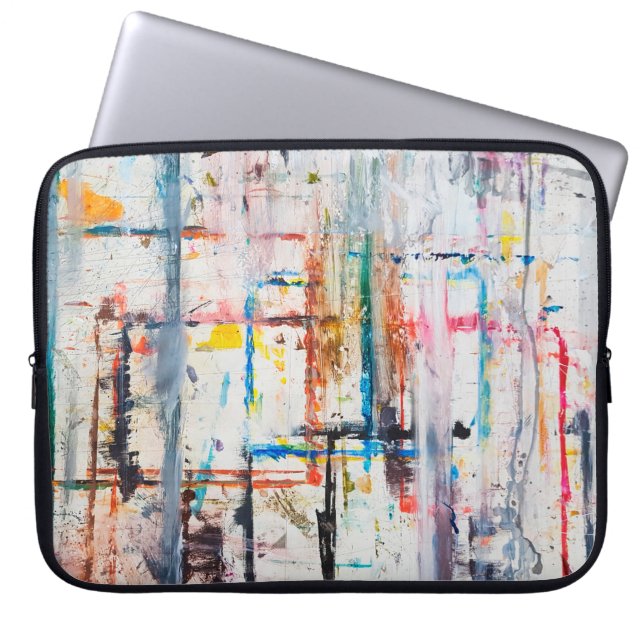 Moderner farbenfroher Hintergrund. Kunst, zeitgenö Laptopschutzhülle (Vorderseite)