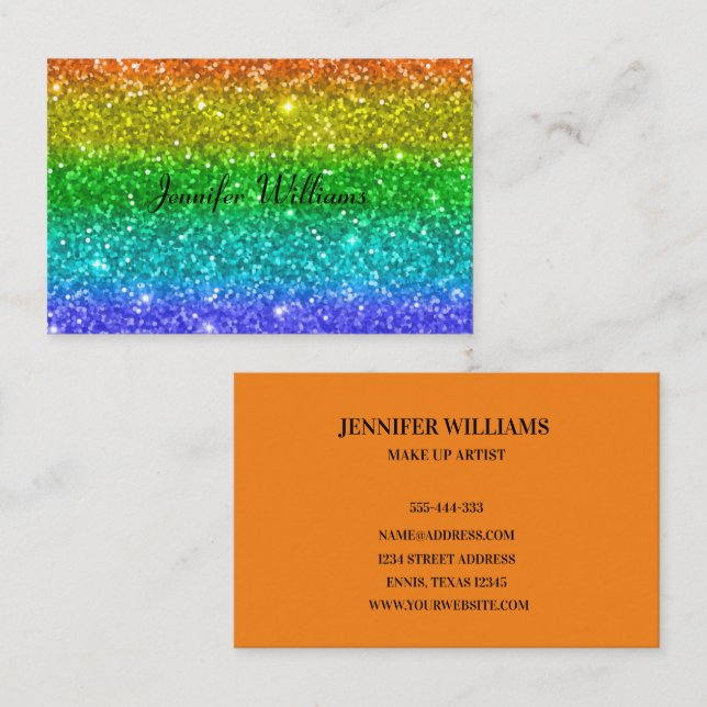 Moderner farbenfroher Regenbogen Elegantes Busines Visitenkarte (Vorne/Hinten)