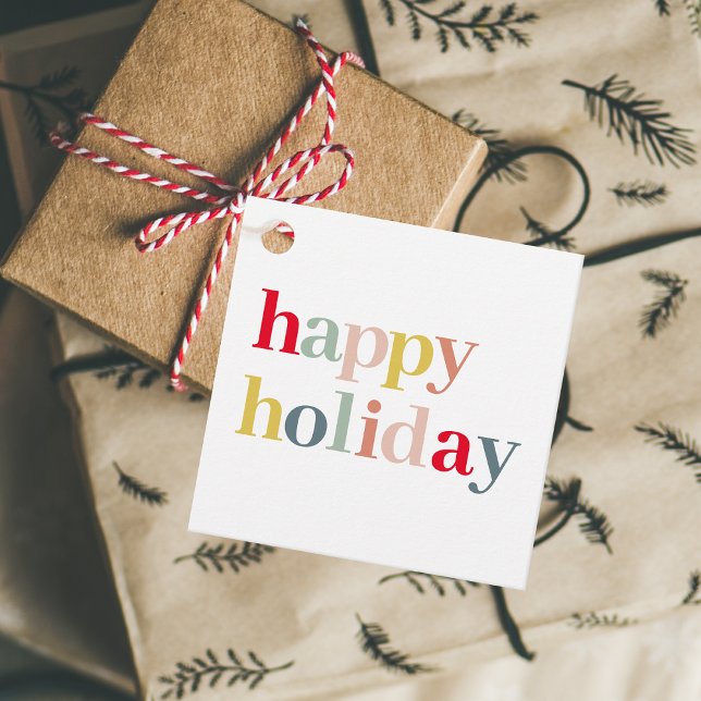 Moderner, farbenfroher Urlaub Geschenkanhänger (Von Creator hochgeladen)