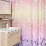 Moderner farbiger Glitzer Glitzern Personalisiert  Duschvorhang<br><div class="desc">Moderner farbiger Glitzer Glitzern Personalisiert Name</div>