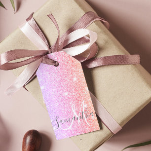 Moderner farbiger Glitzer Glitzern Personalisiert Geschenkanhänger