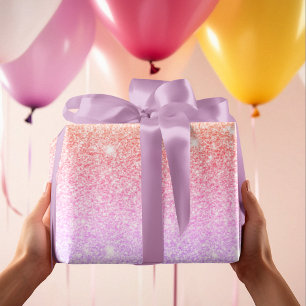 Moderner farbiger Glitzer Glitzern Personalisiert  Geschenkpapier