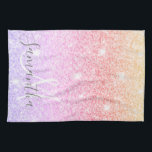 Moderner farbiger Glitzer Glitzern Personalisiert  Geschirrtuch<br><div class="desc">Moderner farbiger Glitzer Glitzern Personalisiert Name</div>