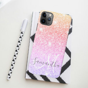 Moderner farbiger Glitzer Glitzern Personalisiert  iPhone 11Pro Max Hülle