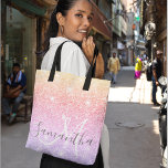 Moderner farbiger Glitzer Glitzern Personalisiert  Tasche<br><div class="desc">Moderner farbiger Glitzer Glitzern Personalisiert Name</div>