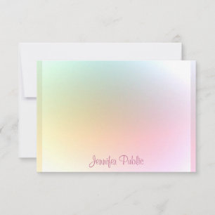 Moderner, farbiger Vorlagenhandschrifttext Mitteilungskarte