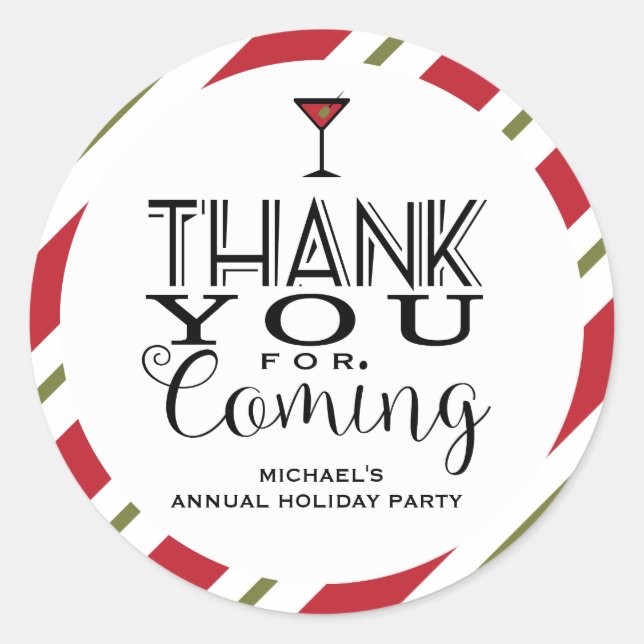 Moderner Feiertag, danke Runder Aufkleber (Vorderseite)