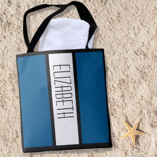Moderner, feiner Block Personalisierter Name Class Tasche