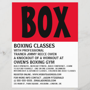 Moderner, feiner, Boxing Class Adverter Flyer