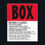Moderner, feiner, Boxing Class Adverter Flyer<br><div class="desc">Moderne, fette Boxing Class-Flyer im Visitenkarten-Store.</div>