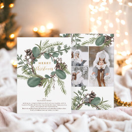 Moderner, feiner grüner Kranz 3 Fotos Weihnachten