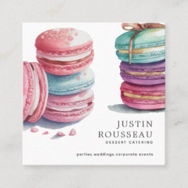 Moderner, feiner Macaron Baker Koch Quadratische Visitenkarte