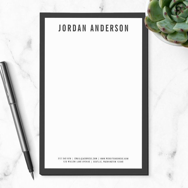Moderner, feiner Name mit EDITABLE Border Color Post-it Klebezettel (Von Creator hochgeladen)