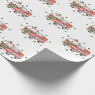 Moderner Feuerwehrmann St. Patrick's Day-Feuerwehr Geschenkpapier