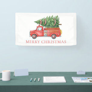 Moderner Feuerwehrmann Weihnachten Feuerwehrauto  Banner