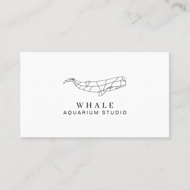 Moderner Fisch Aquarium Whale Visitenkarte (Vorderseite)