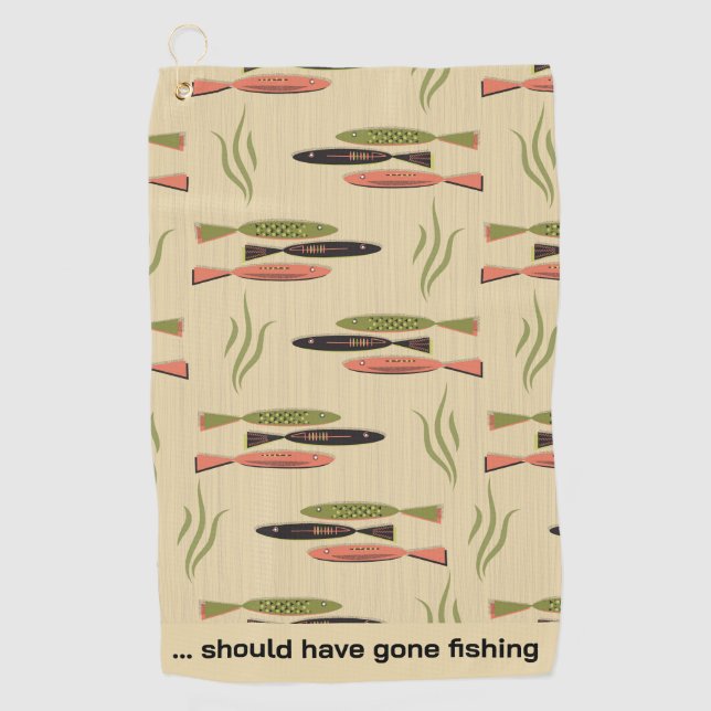 Moderner Fisch aus dem Mittelalter Golfhandtuch (Vorderseite)