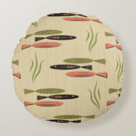 Moderner Fisch aus dem Mittelalter Rundes Kissen