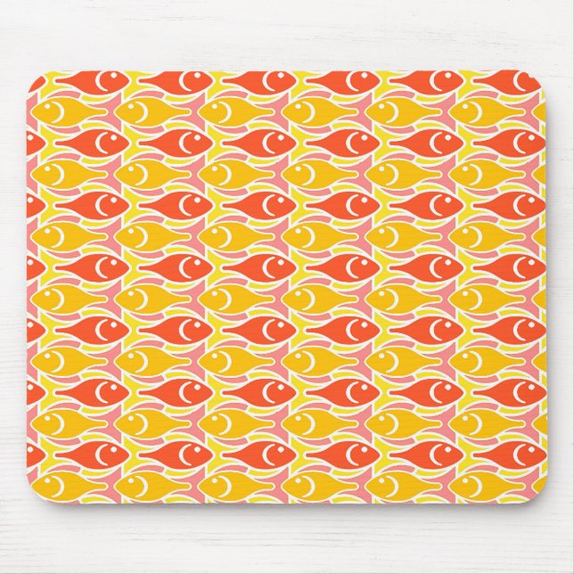Moderner Fisch, Mandarine orange Mousepad (Vorne)