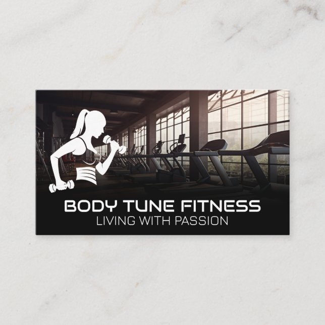 Moderner Fitnessraum | Fitness Visitenkarte (Vorderseite)
