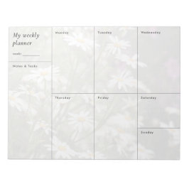 Moderner florale minimalistischer Wochenplaner Notizblock