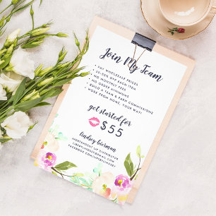 Moderner Floraler Lippenprodukt-Vertriebspartner W Flyer