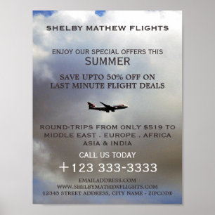 Moderner Flug, Werbung für Fluggesellschaften Poster