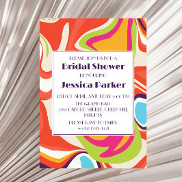 Moderner flüssiger Marmor Einzigartiges Brautparty Einladung