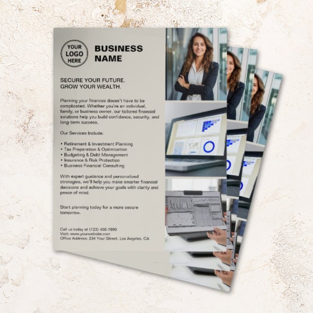Moderner Flyer für Berufliche Finanzdienstleistung (Modern Professional Financial Services Flyer)