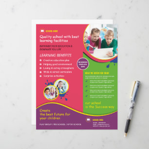 Moderner Flyer für den Schulbesuch