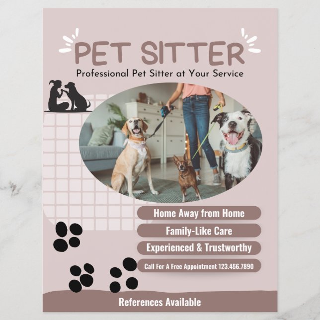 Moderner Flyer für Hunde-Foto-Sitzmöbel hinzufügen (Vorne)