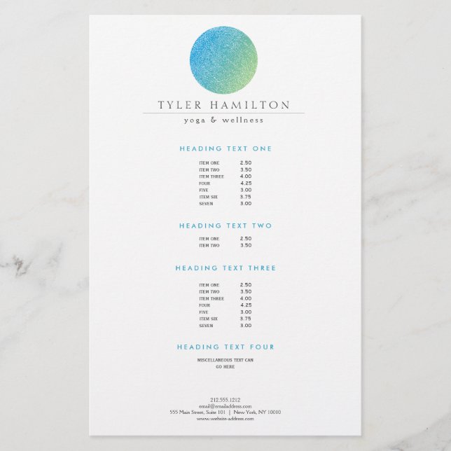 Moderner Flyer mit blaugrünem Kreis (Vorne)