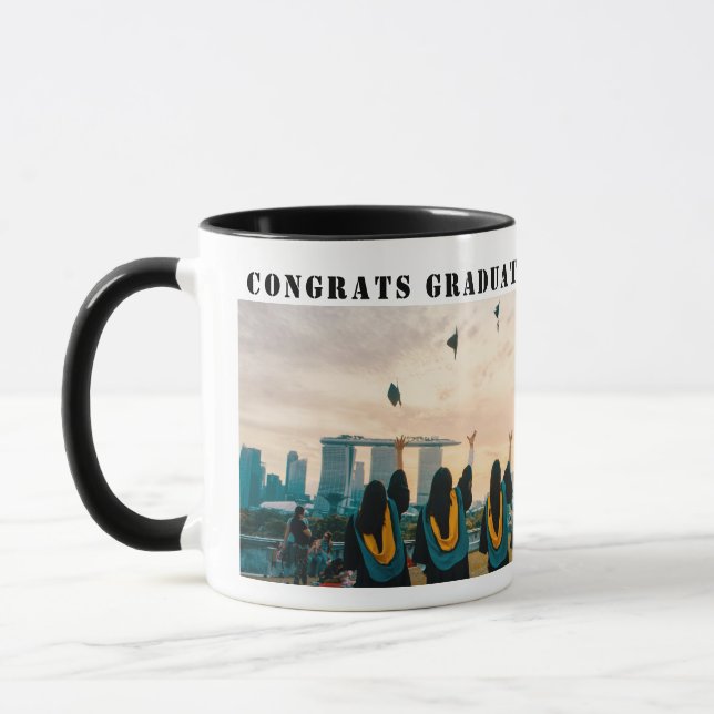 Moderner formaler, fett formatierter Foto Abschlus Tasse (Links)