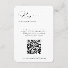 Moderner formaler QR-Code Elegante Hochzeit RSVP Karte
