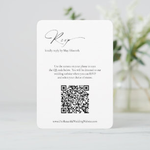 Moderner formaler QR-Code Elegante Hochzeit RSVP Karte