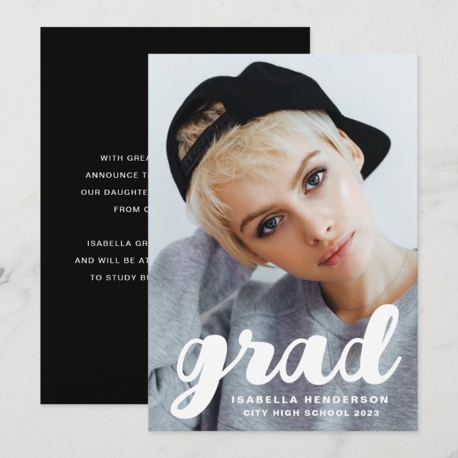 Moderner Foto Abschluss Ankündigung (Vorne/Hinten)