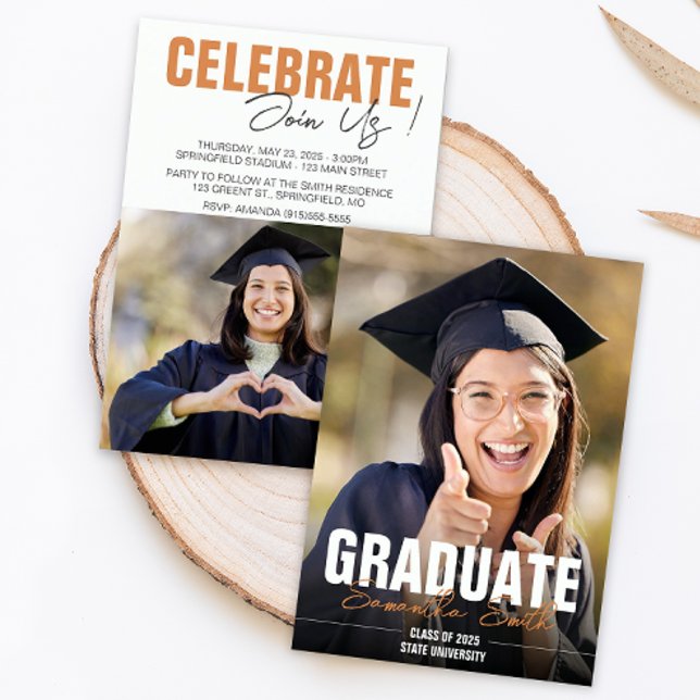 Moderner Foto Abschluss Einladung (Modern Photo Graduation Invitation)