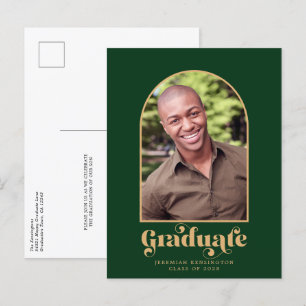 Moderner Foto-Abschluss für Grüne und Goldene Böge Ankündigungspostkarte