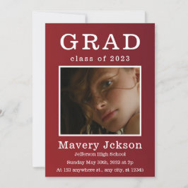 Moderner Foto-Abschluss für Script-Graduate Einladung